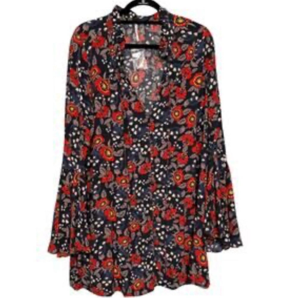 Free people Women's floral tunic blouse size medium